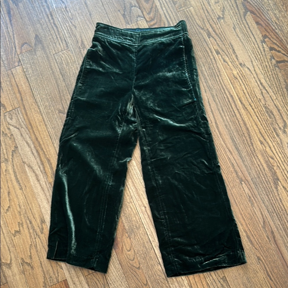 Madewell Velvet Pants in Dark Green
